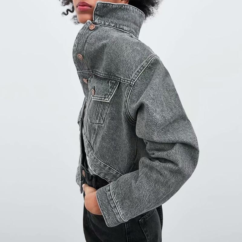 Cropped Box Denim Jacket