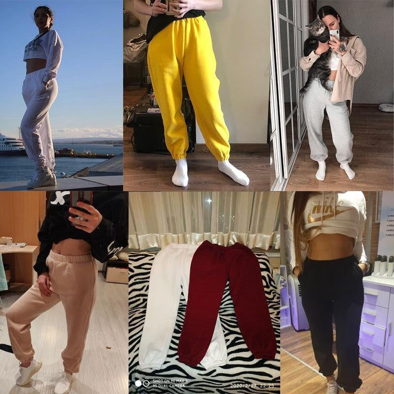 High Waist Baggy Pencil Joggers - Plus Size Joggers