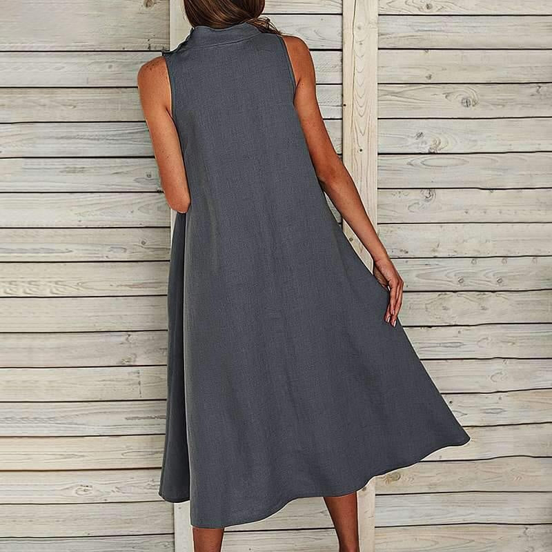 Sleeveless Maxi Dress With Pockets - MomyMall