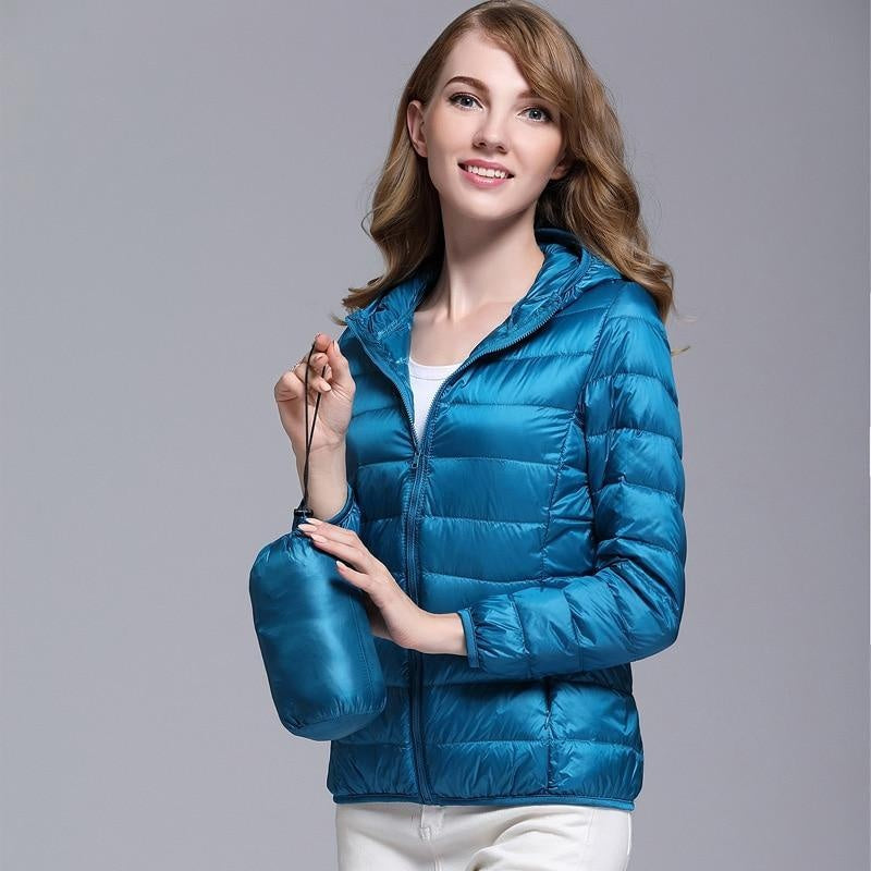 90% Duck Down Ultra Light Puffer Jacket With Hood