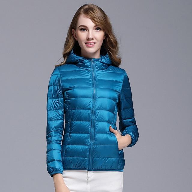 90% Duck Down Ultra Light Puffer Jacket With Hood