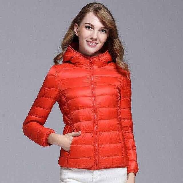 90% Duck Down Ultra Light Puffer Jacket With Hood