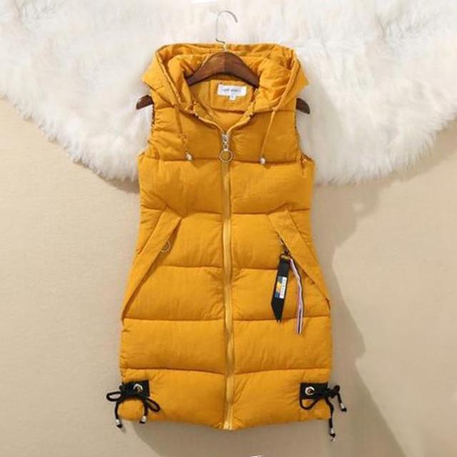 Plus Size Puffer Vest With Zip Pockets & Hood