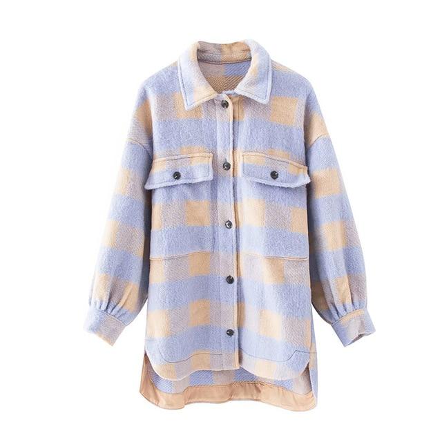 Oversized Check Wool Shacket - Button Up Plaid Shacket