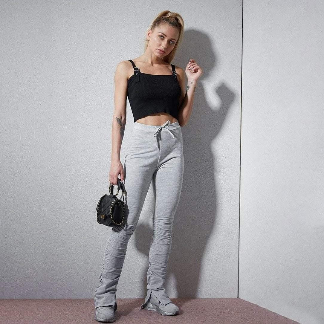 High Waist Plus Size Ruched Joggers