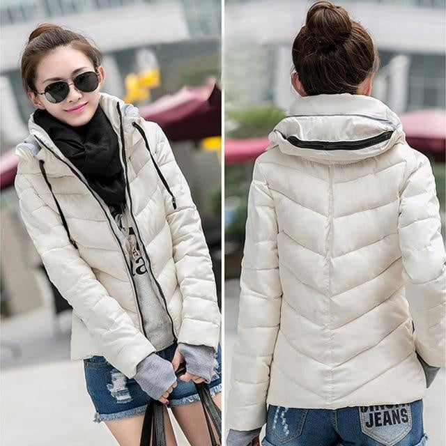 Short Hooded Padded Parka with Hood