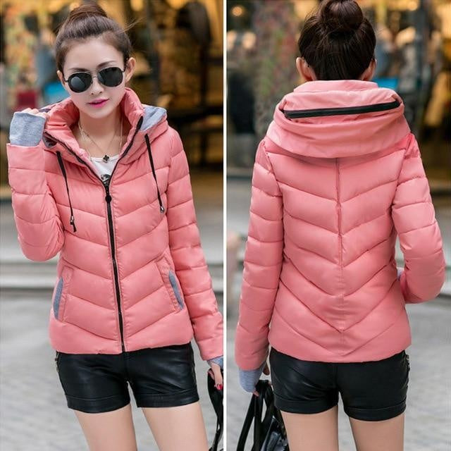 Short Hooded Padded Parka with Hood