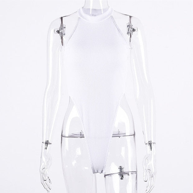 Sexy High Street Bodycon Neon Bodysuits - MomyMall white / M