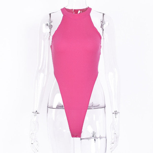 Sexy High Street Bodycon Neon Bodysuits - MomyMall neon pink / S
