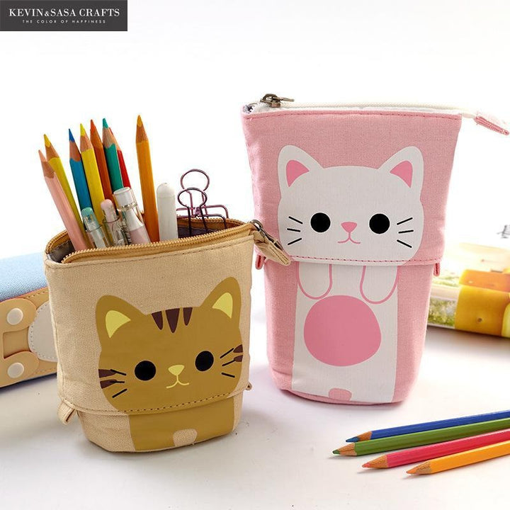Flexible Big Cat Pencil Case Fabric Quality School Supplies Stationery Gift School Cute Pencil Box Pencilcase Pencil Bag - MomyMall