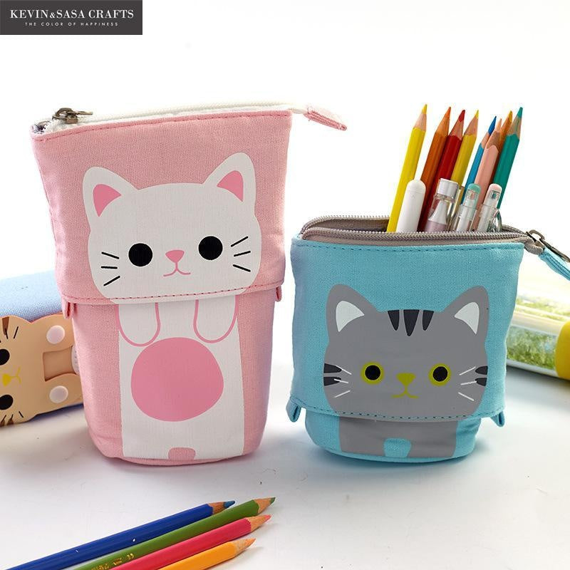 Flexible Big Cat Pencil Case Fabric Quality School Supplies Stationery Gift School Cute Pencil Box Pencilcase Pencil Bag - MomyMall