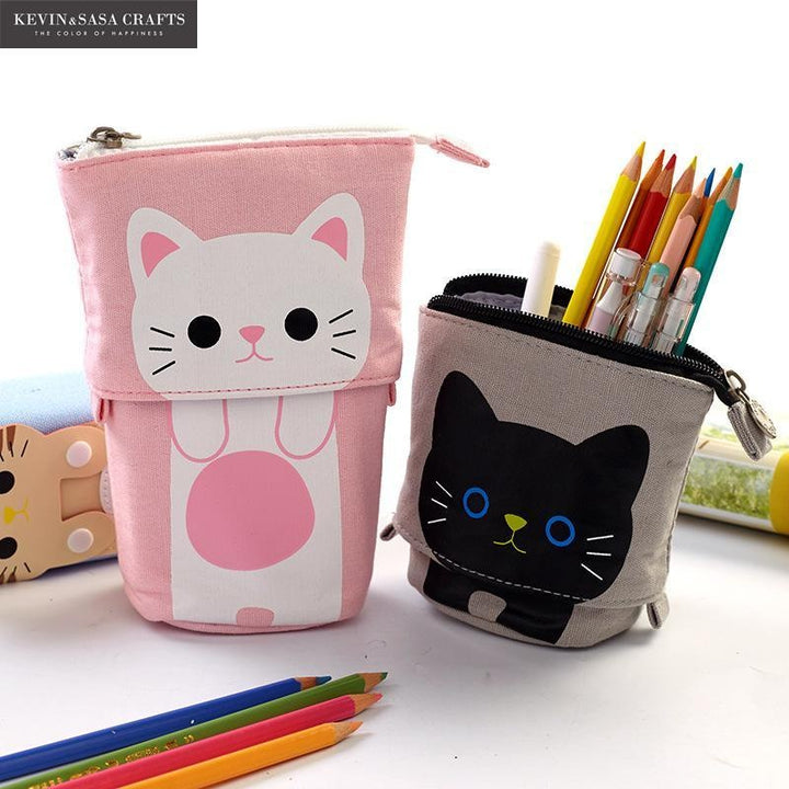 Flexible Big Cat Pencil Case Fabric Quality School Supplies Stationery Gift School Cute Pencil Box Pencilcase Pencil Bag - MomyMall
