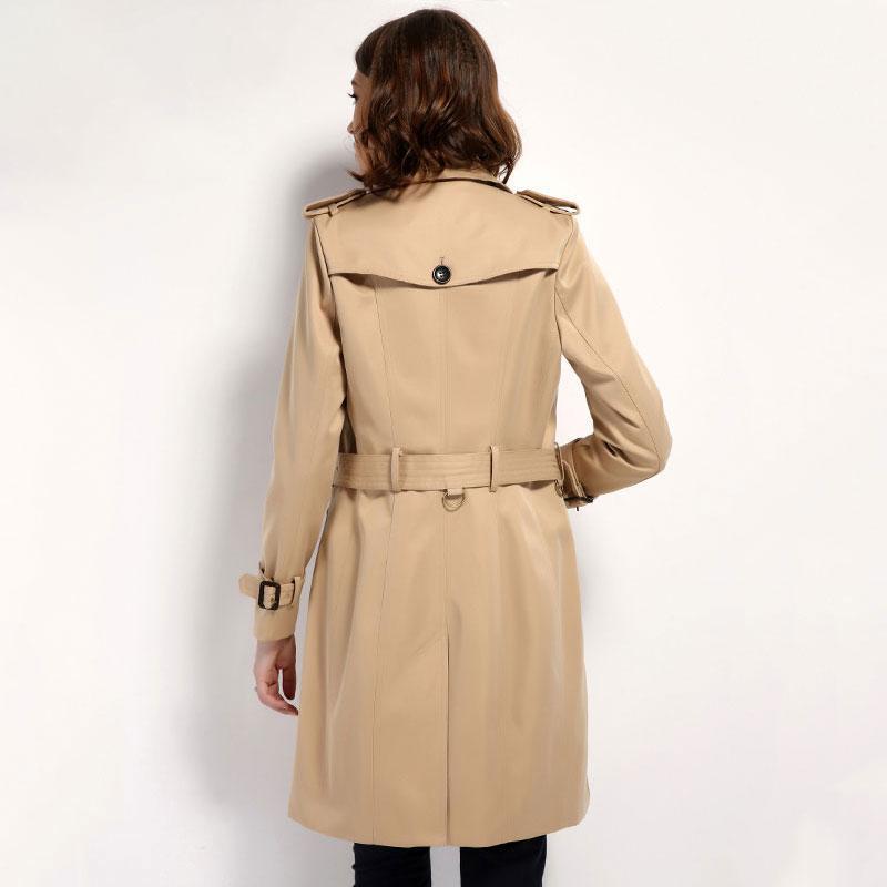 Classic Double Breasted Women's Trench Coat With Belt