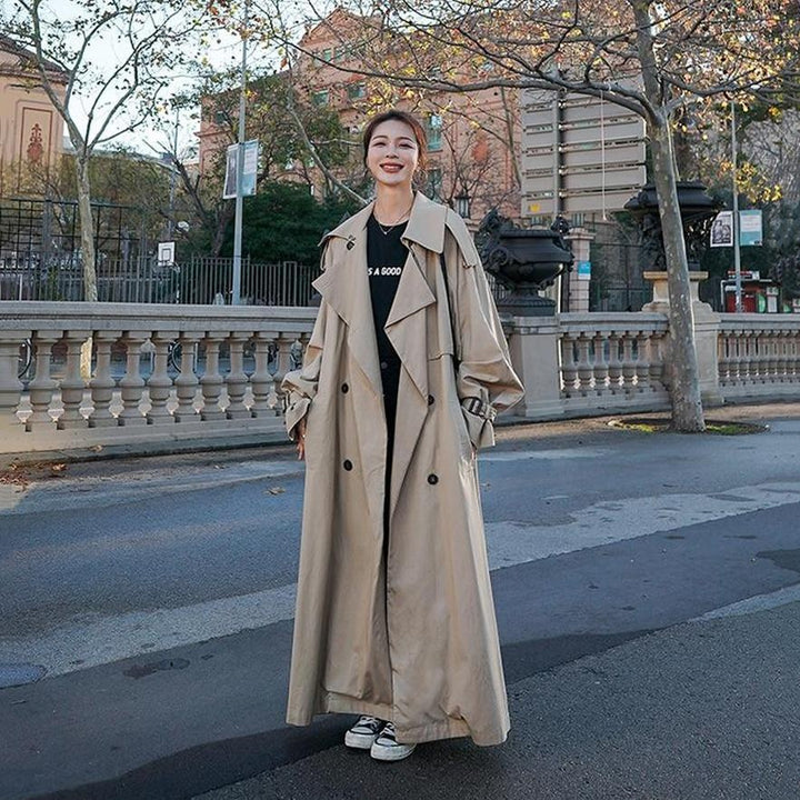 Oversized X-Long Trench Coat - Double-Breasted Belted Coat
