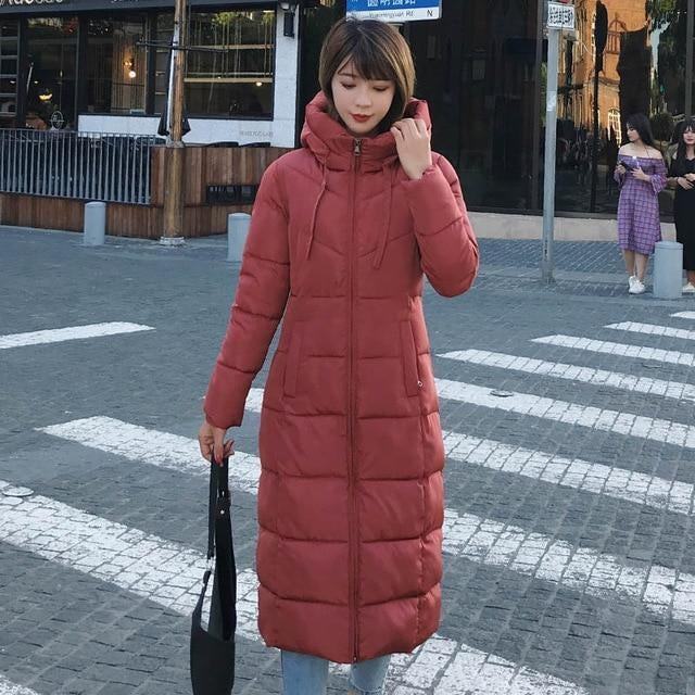 Hooded Winter Long Puffer Coat