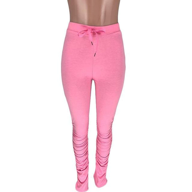 High Waist Plus Size Ruched Joggers