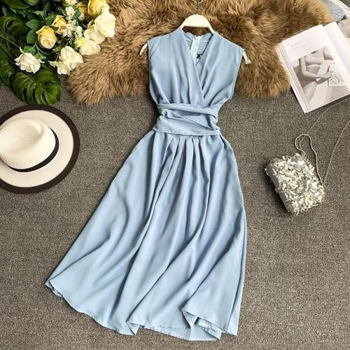 empire line wrap dress Knot Front Dress Deep V Empire Waist Dress Bamboo Rayon Sexy Date Night Dress Sustainable Boho Evening Dress