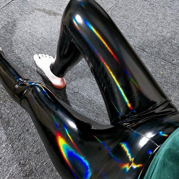 PU Vinyl Leggings - Reflective Wet Look Leggings