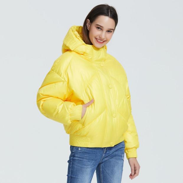 Waist Length Hooded Puffer Coat With Pockets