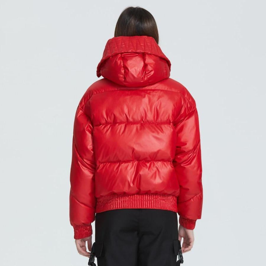 Waist Length Hooded Puffer Coat With Pockets