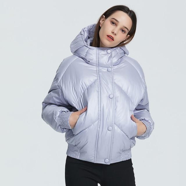 Waist Length Hooded Puffer Coat With Pockets