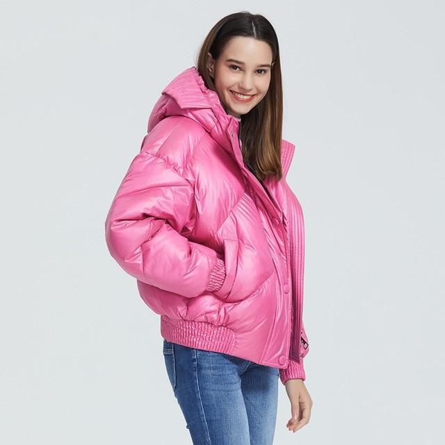 Waist Length Hooded Puffer Coat With Pockets