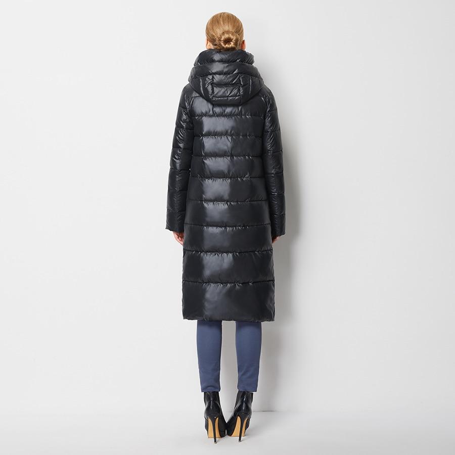 Asymmetrical Long Puffer Coat With Hood