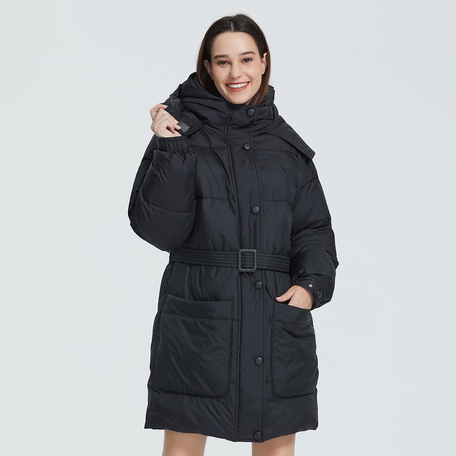 Puffer Coat With Oversized Pockets and Belt