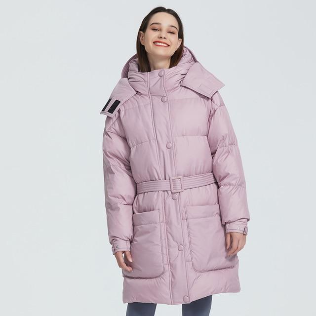 Puffer Coat With Oversized Pockets and Belt