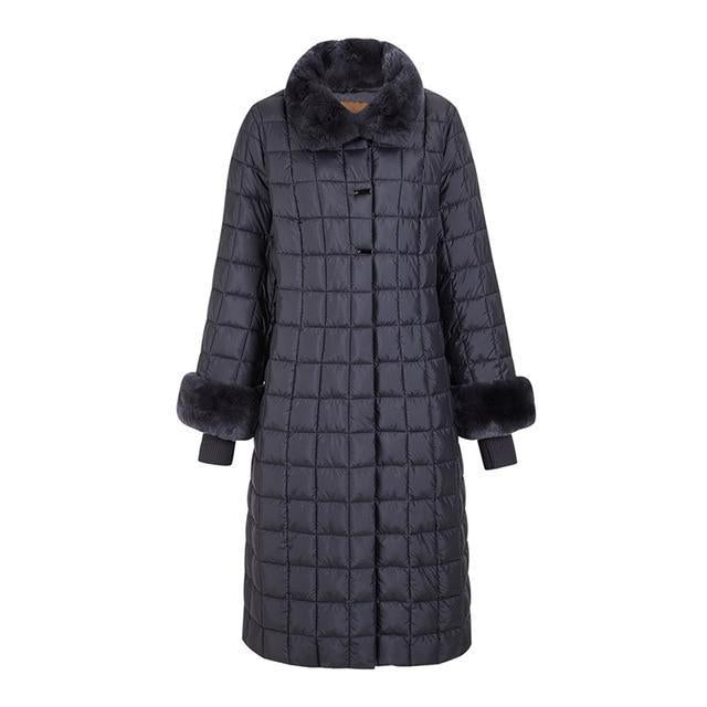 Quilted Coat With Faux Fur Trim