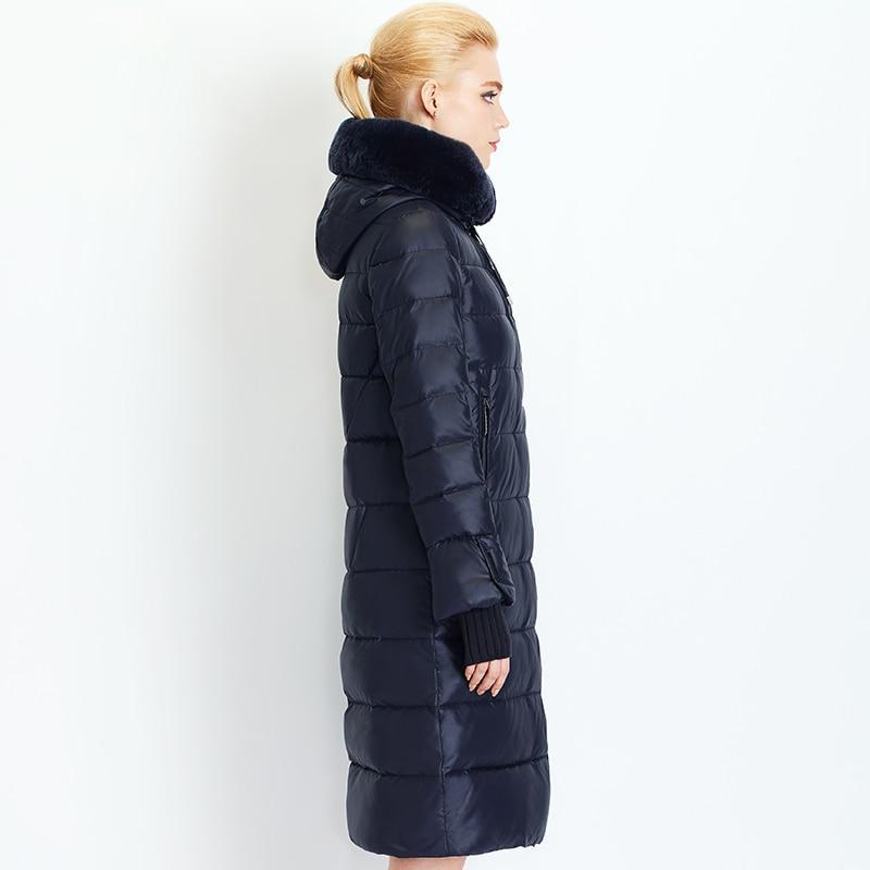 Long Puffer Jacket With Faux Fur Hood