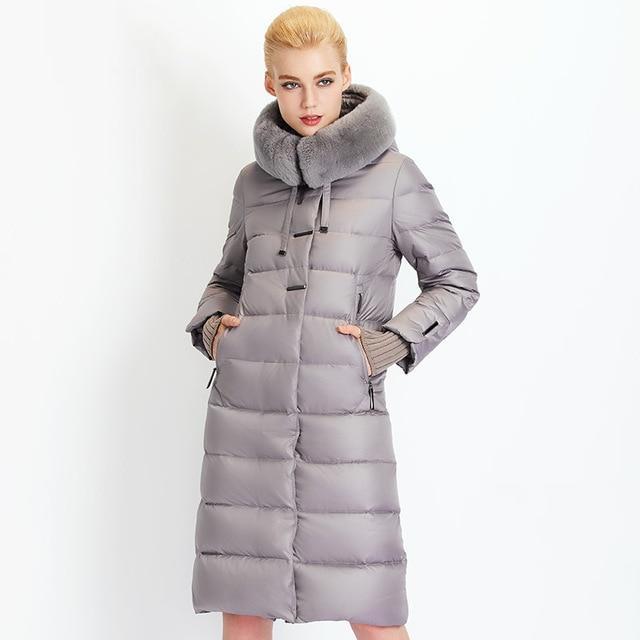 Long Puffer Jacket With Faux Fur Hood
