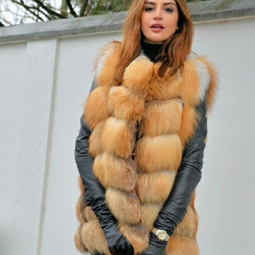 Long Faux Fur Bubble Sleeveless Gilet Vest - Plus Size