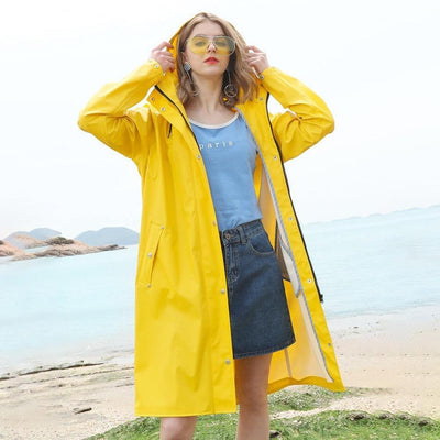 Waterproof Nylon Raincoat - Lightweight Long Raincoat