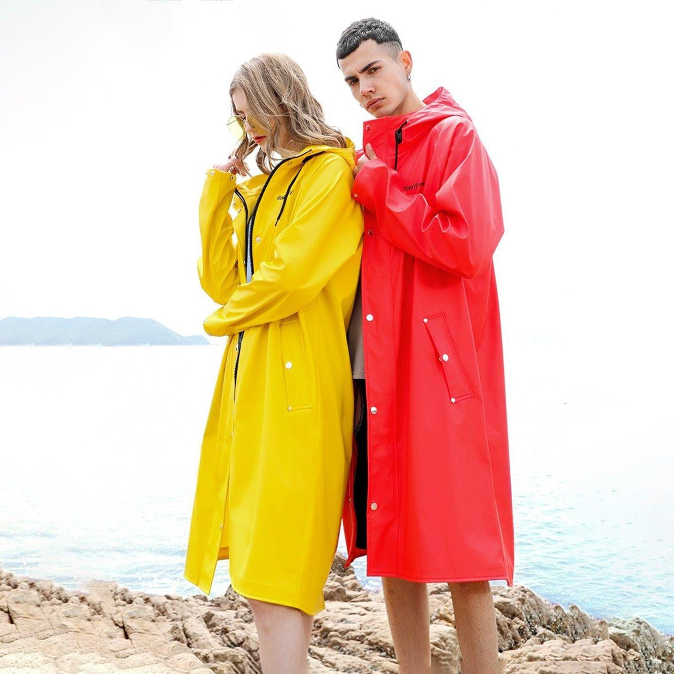 Waterproof Nylon Raincoat - Lightweight Long Raincoat