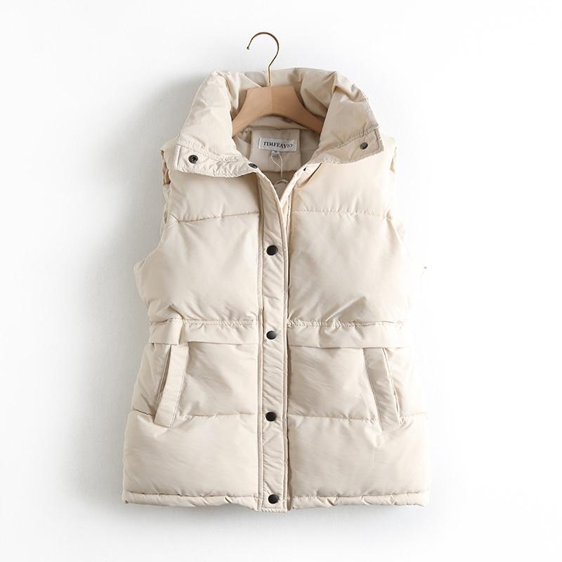 Sleeveless Warm Winter Puffer Vest With Pockets