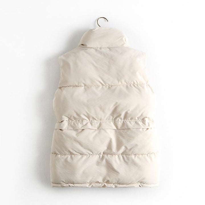 Sleeveless Warm Winter Puffer Vest With Pockets