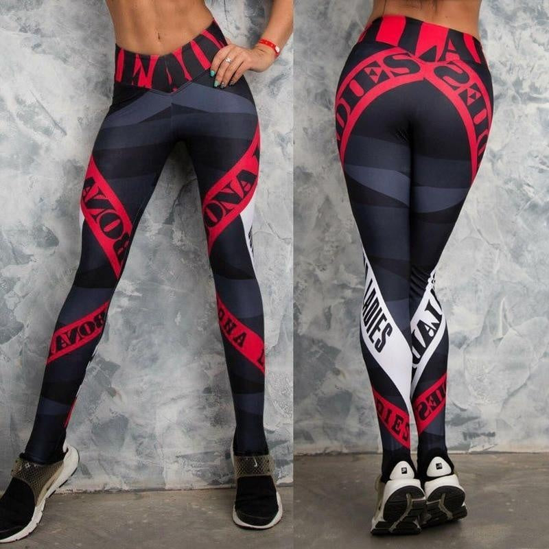 Running Leggings Push Up Gym Leggings With Letter Print