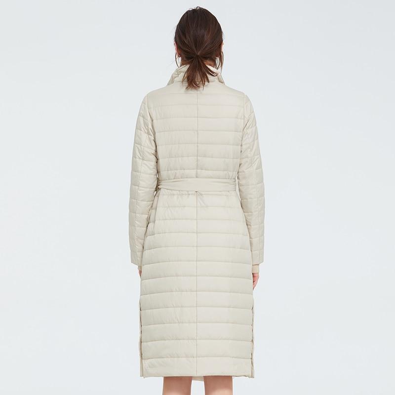 Knee Length Quilted Coat With Belt