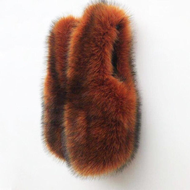Multicolour Faux Fur Gilet Plus Size