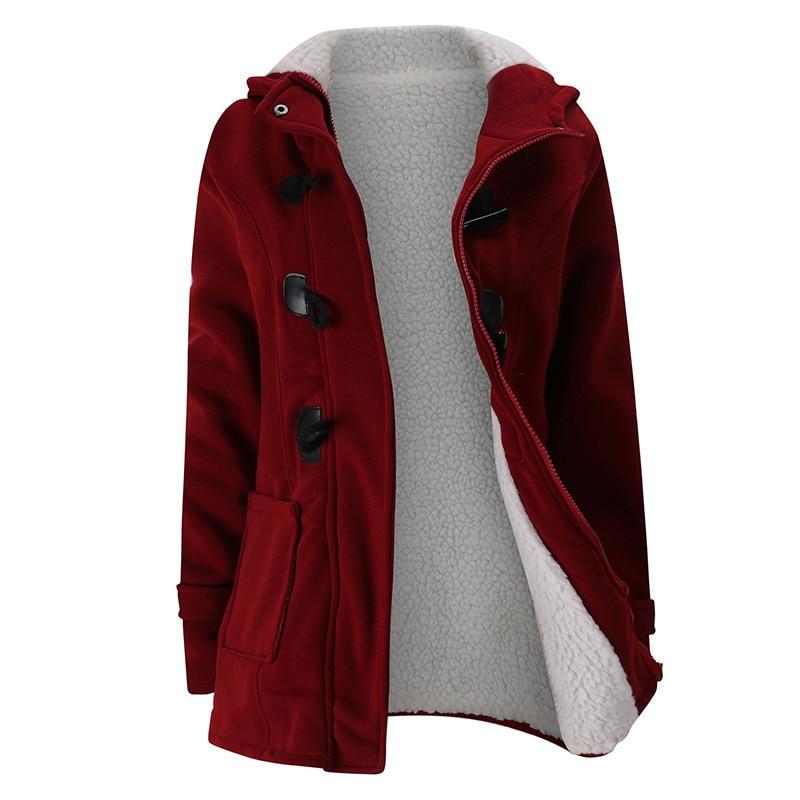 Winter Wool Blend Hooded Coat