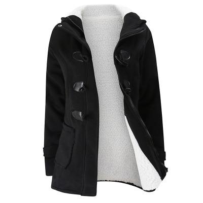 Winter Wool Blend Hooded Coat