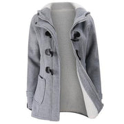 Winter Wool Blend Hooded Coat