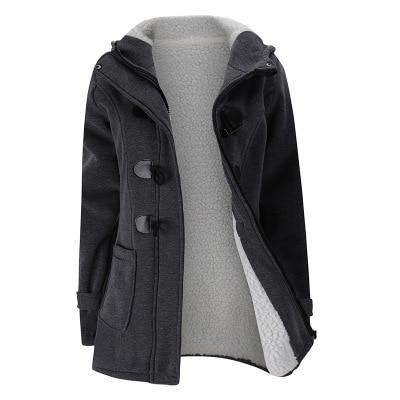 Winter Wool Blend Hooded Coat