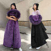 Faux Fur Lined Coat - Long Parka With Faux Fur Hood