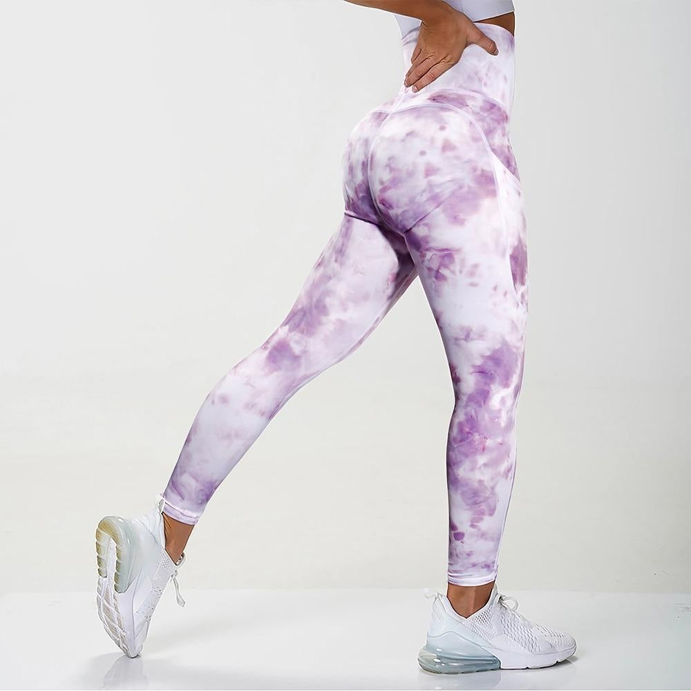 Legging de yoga tie-dye avec poche pour téléphone