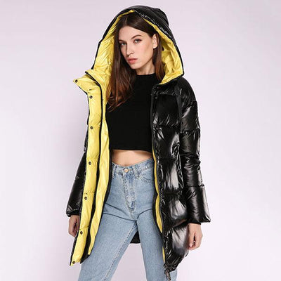 Thick Warm Long Puffer Coat With Hood