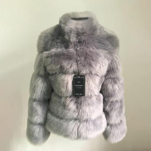 Faux Fur Panel Coat