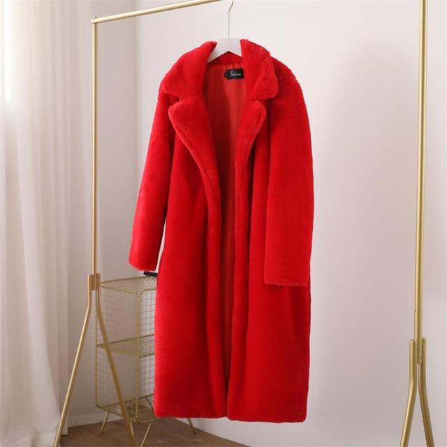 Plush Long Faux Fur Teddy Coat