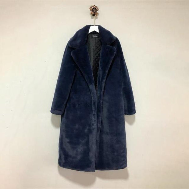 Plush Long Faux Fur Teddy Coat